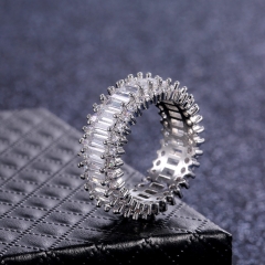 Wholesale Jewelry Fashion Rectangular Zirconium Diamond Ring Tide Couple Jewelry