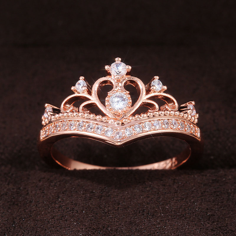 Wholesale Creative Micro-set Zirconia Crown Ring