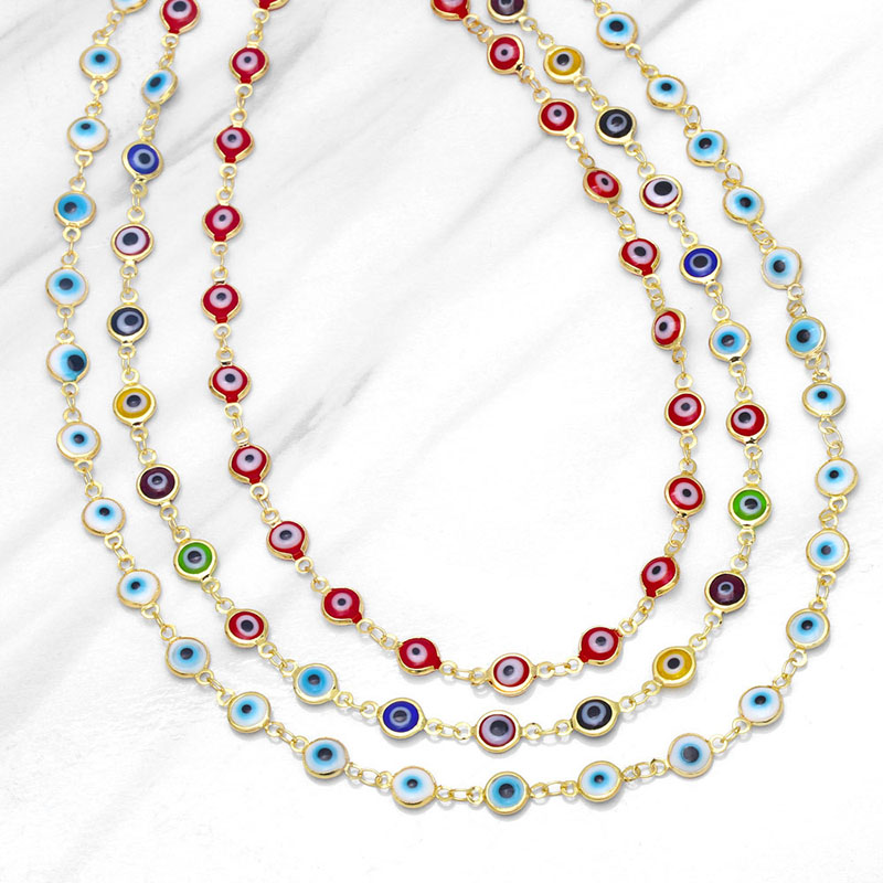 Fashion Colorful Devil's Eye Simple Resin Necklace Supplier