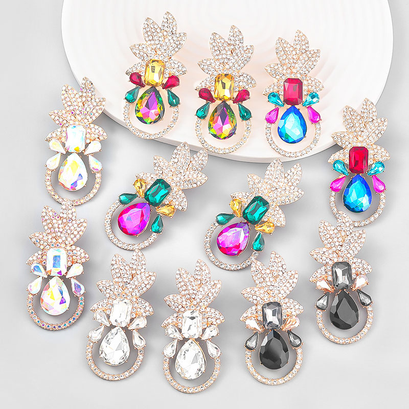 Colorful Diamond Earrings Geometric Set Diamond Teardrop Earrings Manufacturer