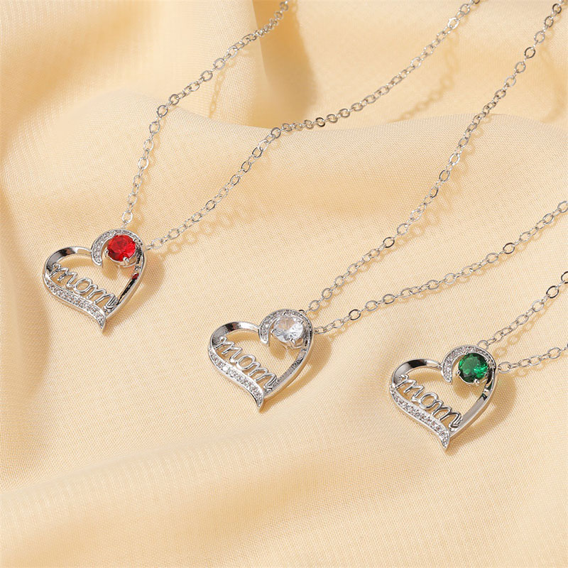 Simple Heart-shaped Mom Necklace Pendant Mother's Day Gift Supplier