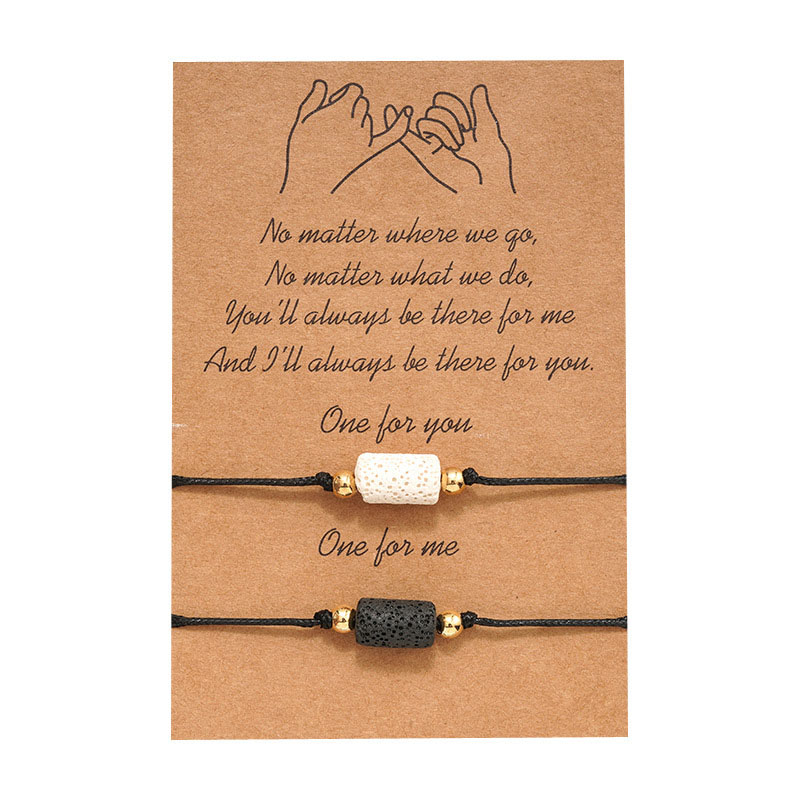 Wholesale Creative Jewelry Wax Wire Braided Bracelet Volcanic Stone Card Bracelet
