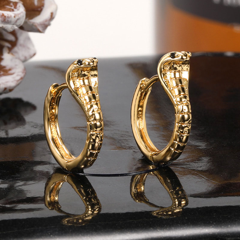 18k Real Gold Plated Earrings Cobra Earrings Heavy Duty Earrings Buckle Manufacturer
