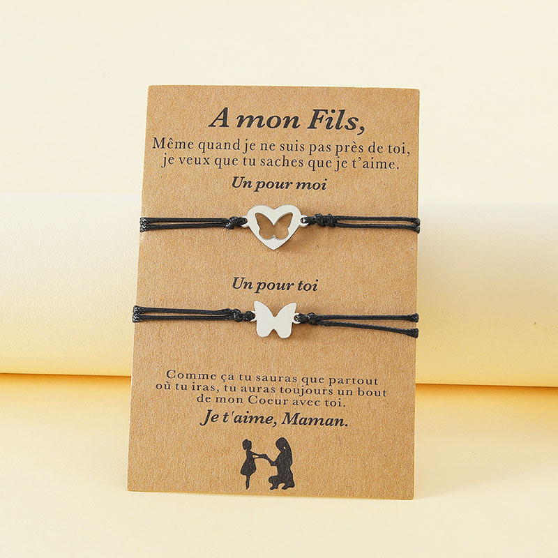 French Card Bracelet Stainless Steel Hollow Butterfly Bracelet Distributor