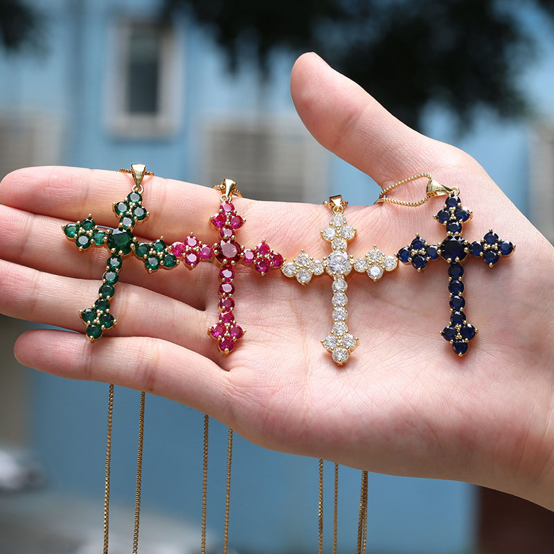 Wholesale Jewelry Cross Necklace Fashion Crystal Zirconia