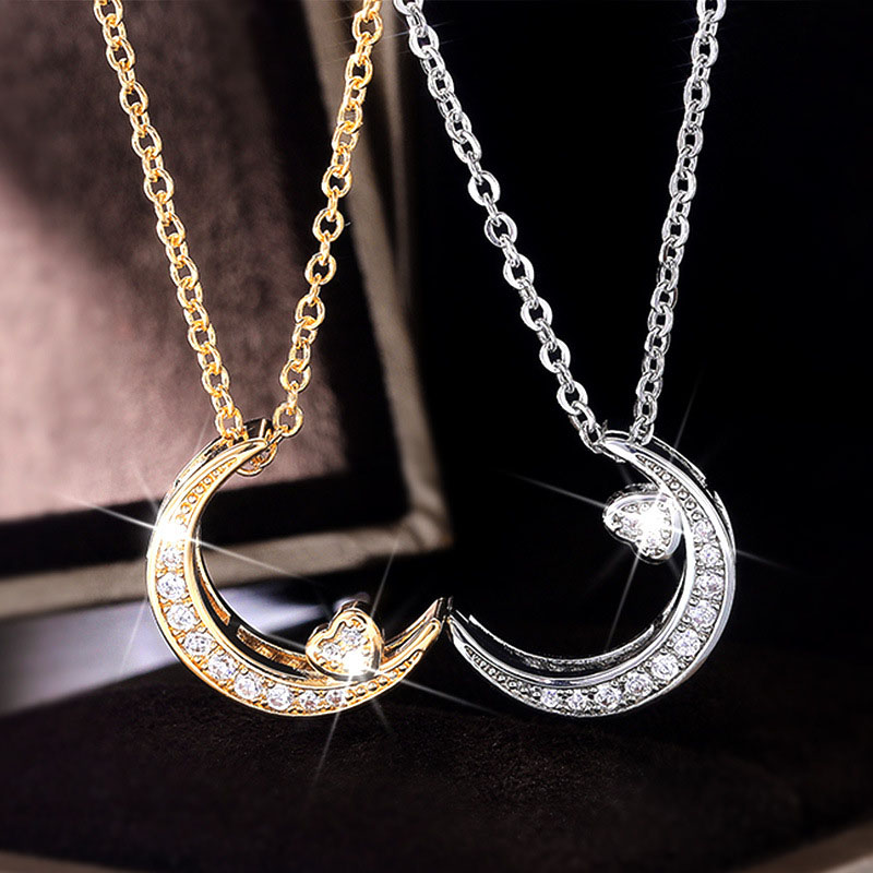 Wholesale Jewelry Round Zircon With Diamond Clasp Chain Pendant Necklace