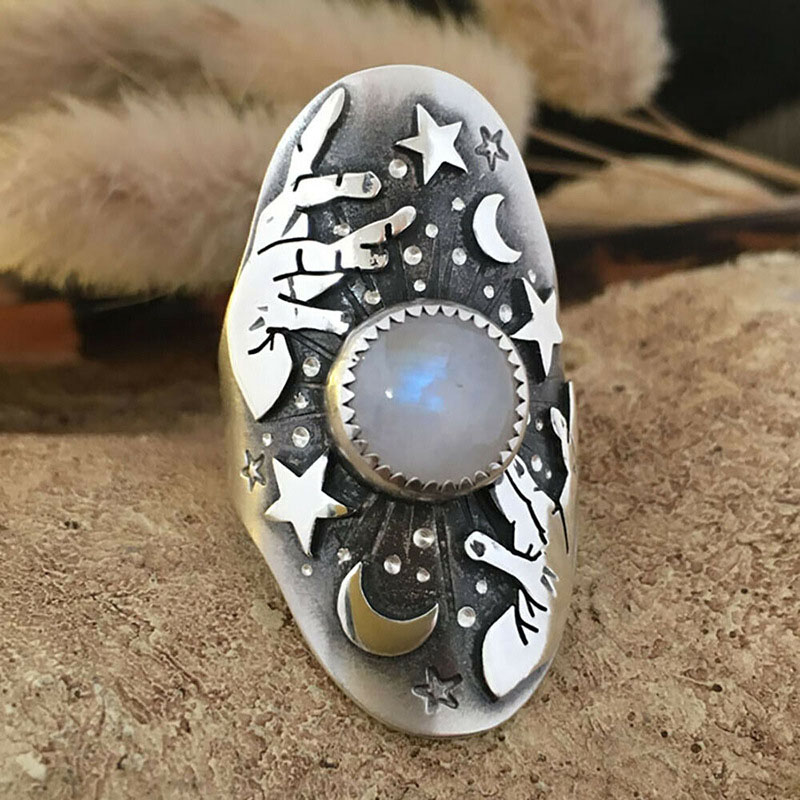 Copper With Moonstone Creative Star Magic Ring Distributor