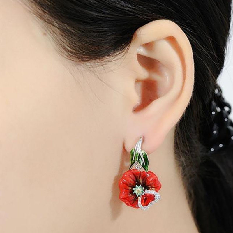 Blossoming Flower Earrings Dripping Models Supplier