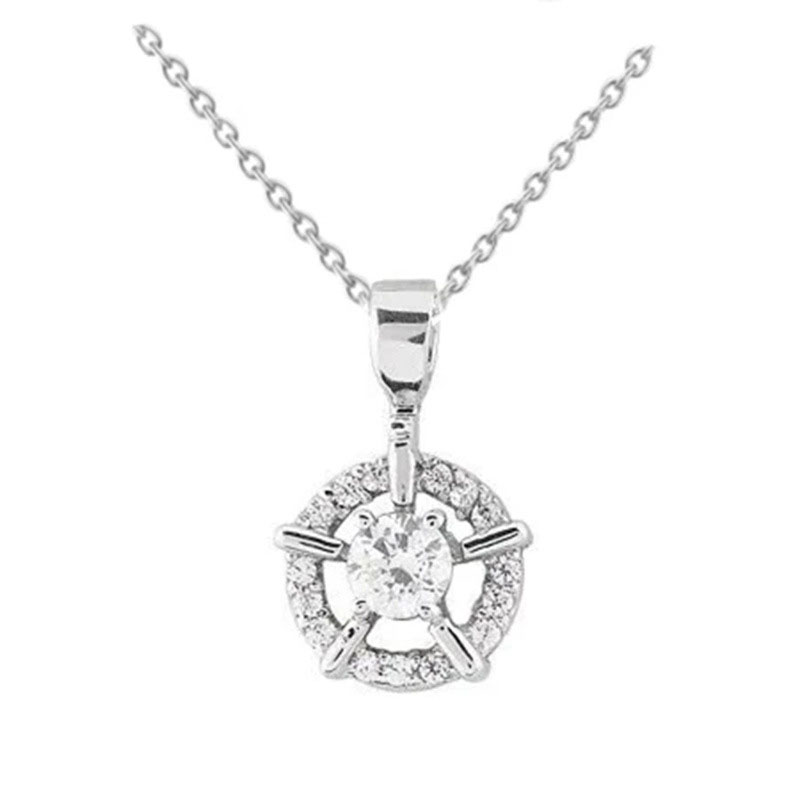 Openworked Personalized Zirconia Pendant Necklace With Collarbone Chain Manufacturer