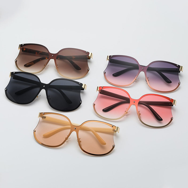 Personalized One-piece Cut-edge Sunglasses With Rice Studs Supplier