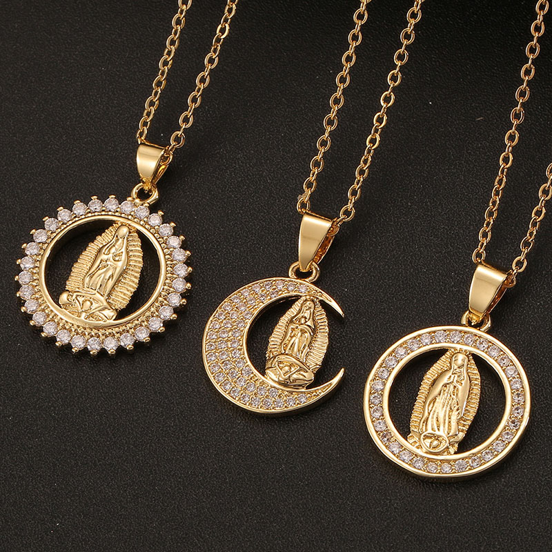 Jewelry 18k Gold Virgin Mary Pendant Religious Jewelry Necklace Manufacturer