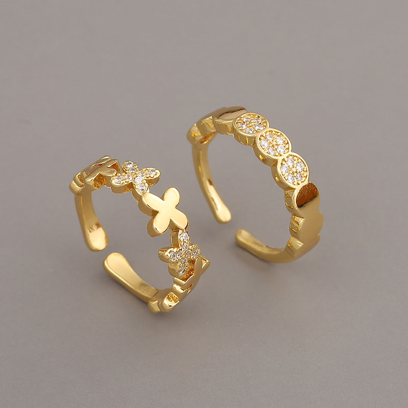 Hundreds Of Floral Rings With Diamonds Finger Ring Opening Adjustable Vintage Manufacturer
