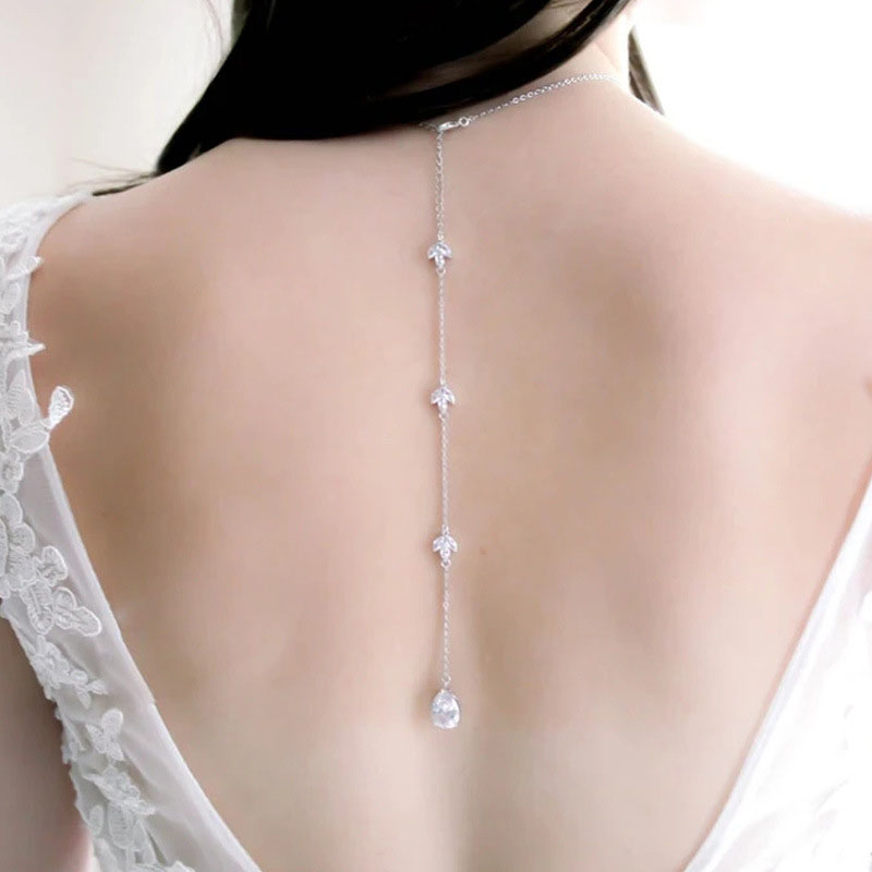 Fashion Bride Back Chain Body Chain Vintage Simple Wedding Zircon Necklace Distributor
