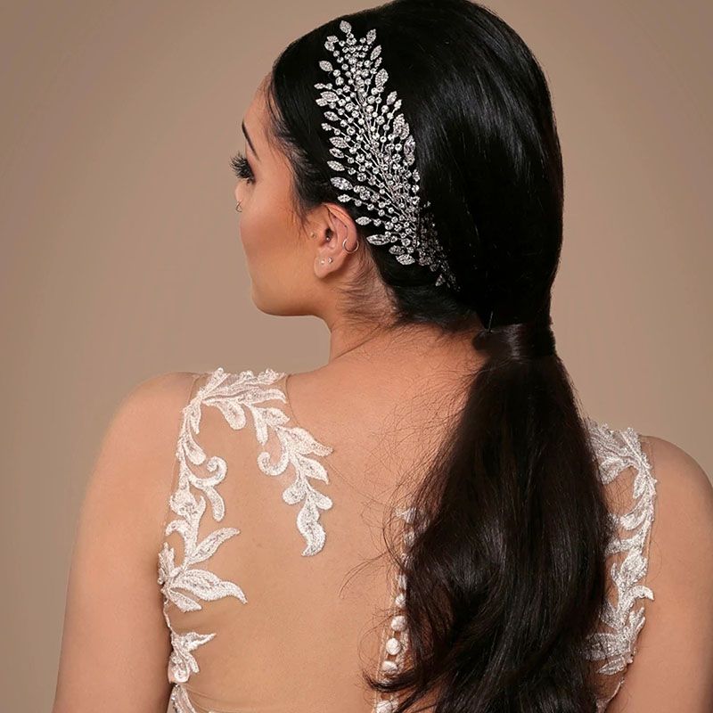 Fashion  Zircon Hair Comb Wedding Dress Accessories Luxury Full Of Diamonds Flower Bridal Headdress Distributor