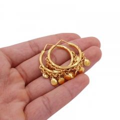 24k Gold Plated Copper Wedding Round Earrings Supplier