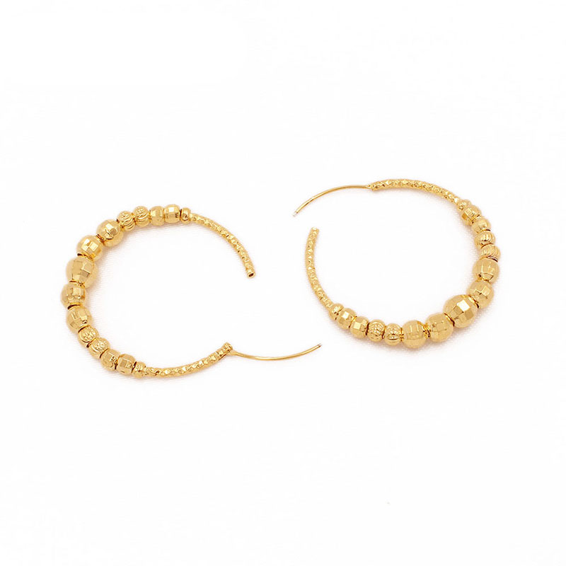 24k Gold Plated Copper Round Ball Earrings Supplier
