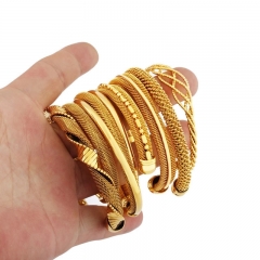 24k Gold Plated Openwork Copper Bracelet Sand And Gold Bangles Supplier