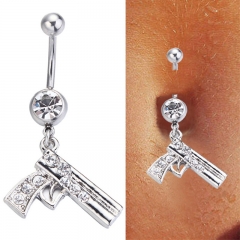 Wholesale Jewelry Punk Style Pistol Belly Button Ring Belly Button Piercing