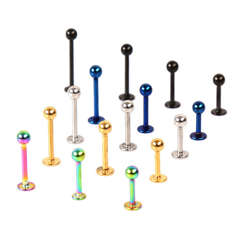 Stainless Steel Gold Seven Colours Steel Lip Studs Round Ball Ear Studs Distributor