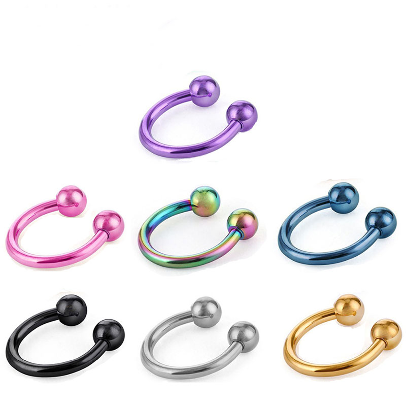 Stainless Steel Gold Seven Colours Steel Horseshoe Studs Eyebrow Studs Distributor