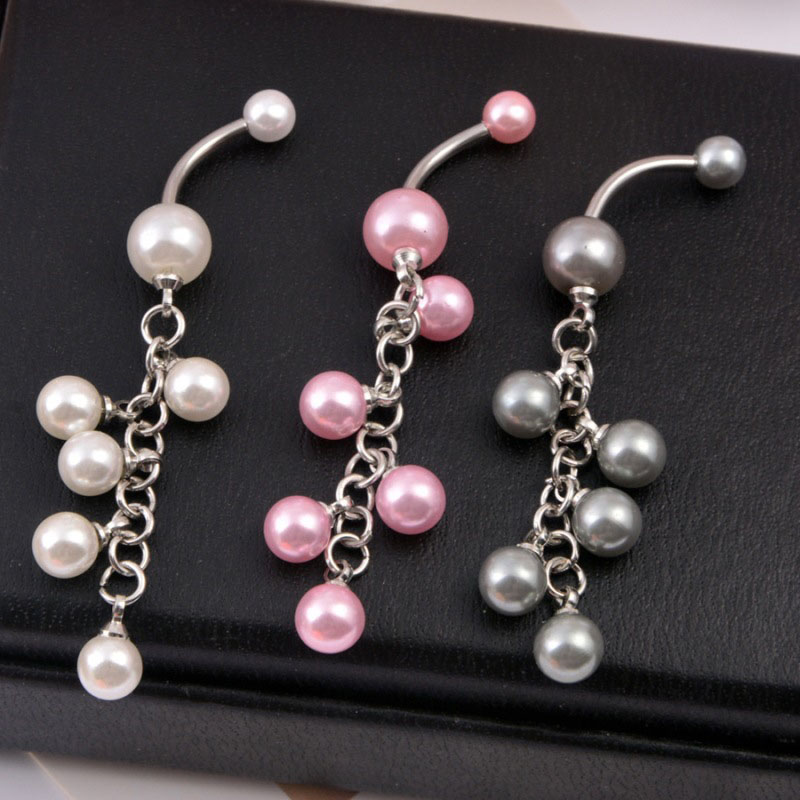 Wholesale Jewelry Pearl Ball Belly Button Ring Belly Button