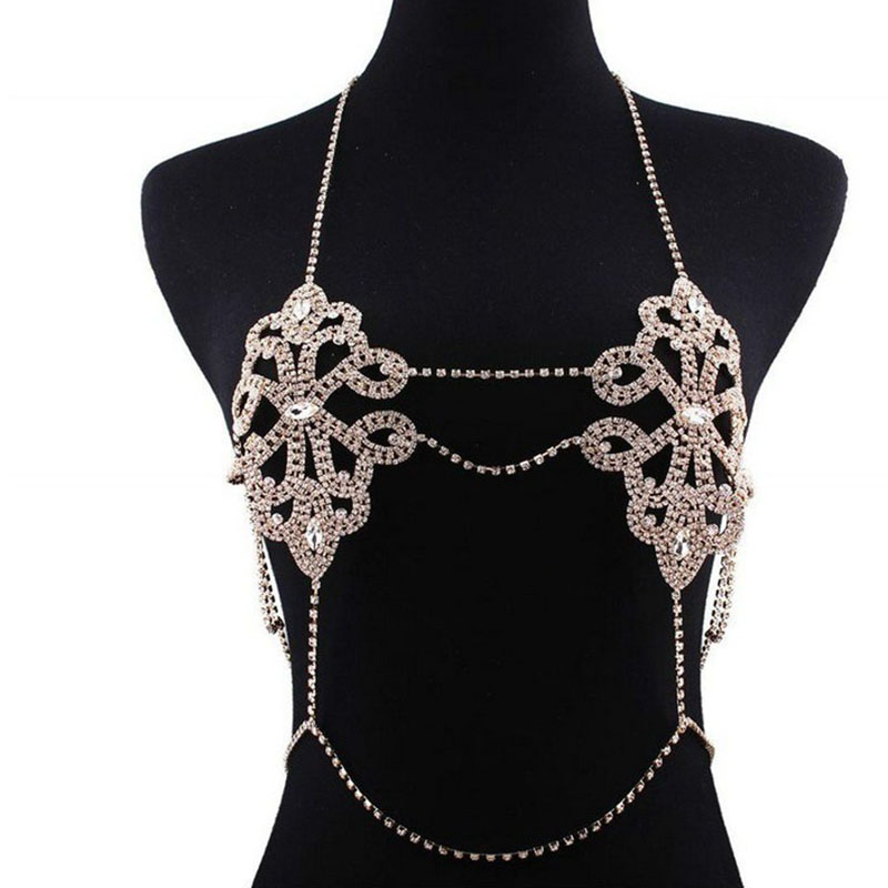 Fashion Jewelry  Bikini Crystal Rhinestone Sexy Chest Chain Manufacturer