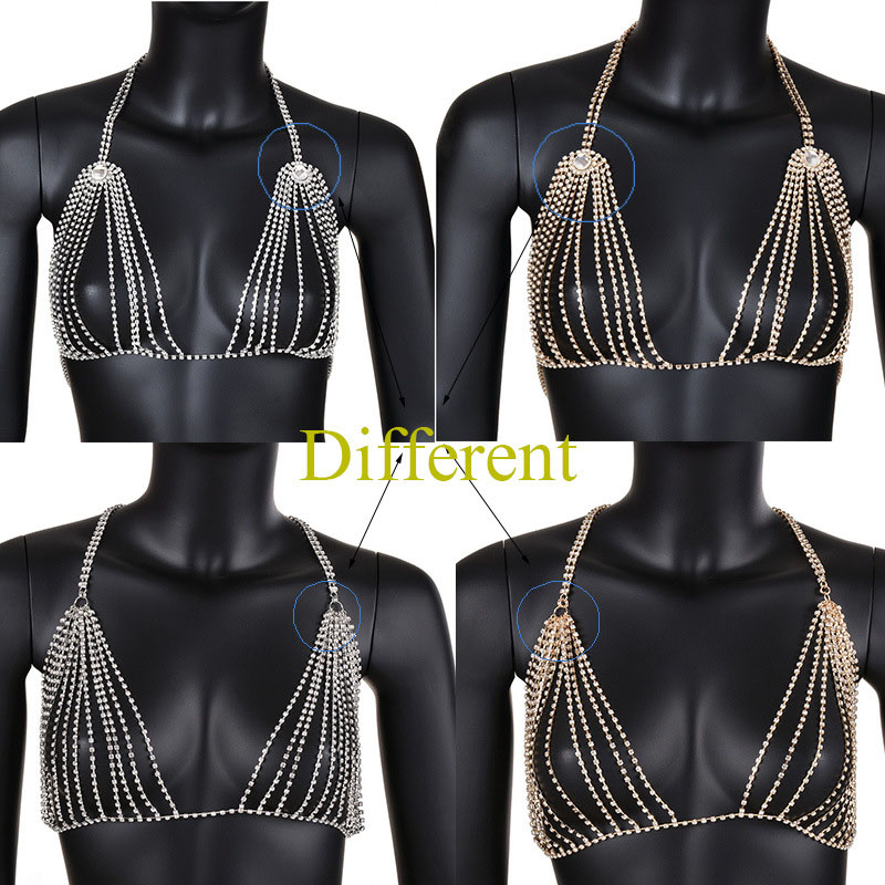 Wholesale Explosive Jewelry Fashion Hollow Sexy Fishing Net With Diamonds Bra Body Chain