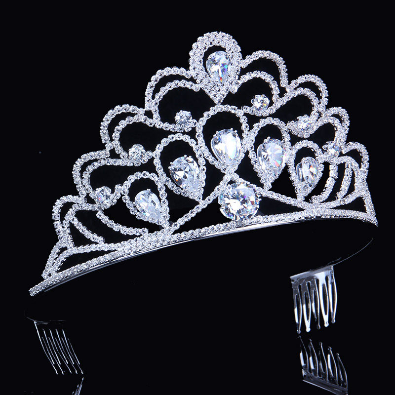 Wholesale Shiny Luxury Rhinestone Zirconia Bridal Crown