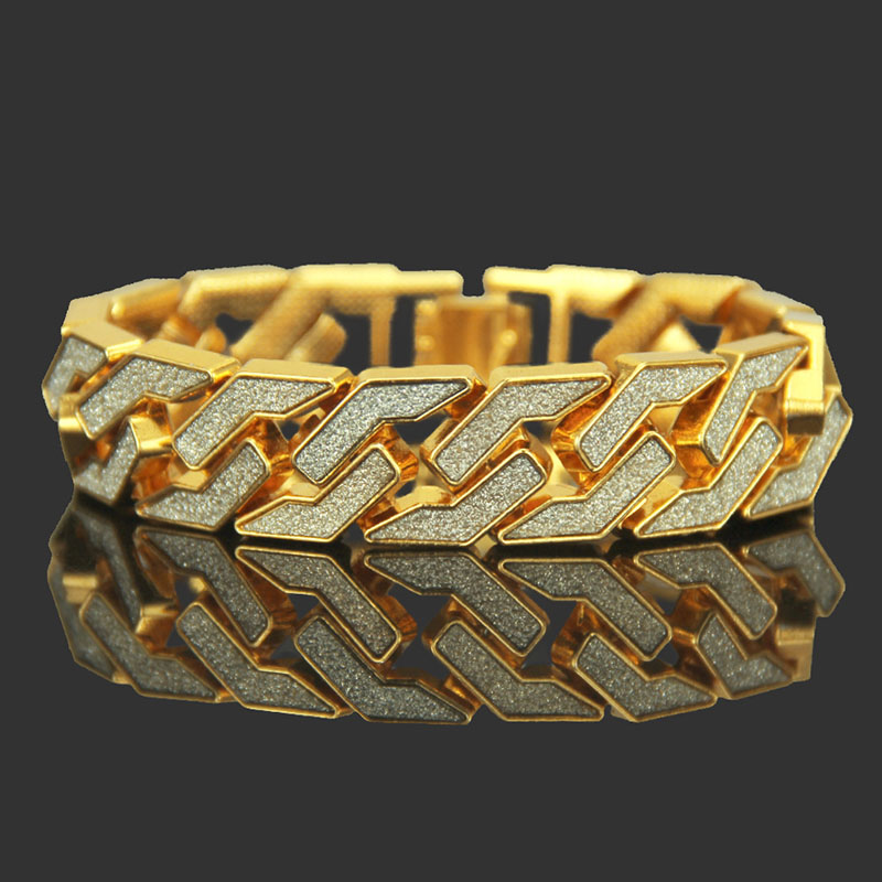 Wholesale Hip Hop Gold And Onion Pink Star Men's Geometric Bracelet