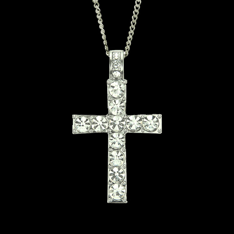 Wholesale Hip Hop Alloy Gold Cross Pendant Necklace