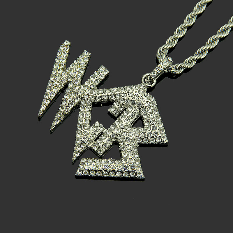 Hip Hop With Diamonds Alphabet Pendant Necklace Distributor
