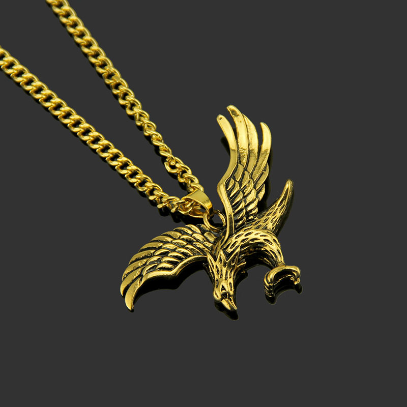 Wholesale Hip Hop Vintage Men's Necklace Flying Eagle Pendant