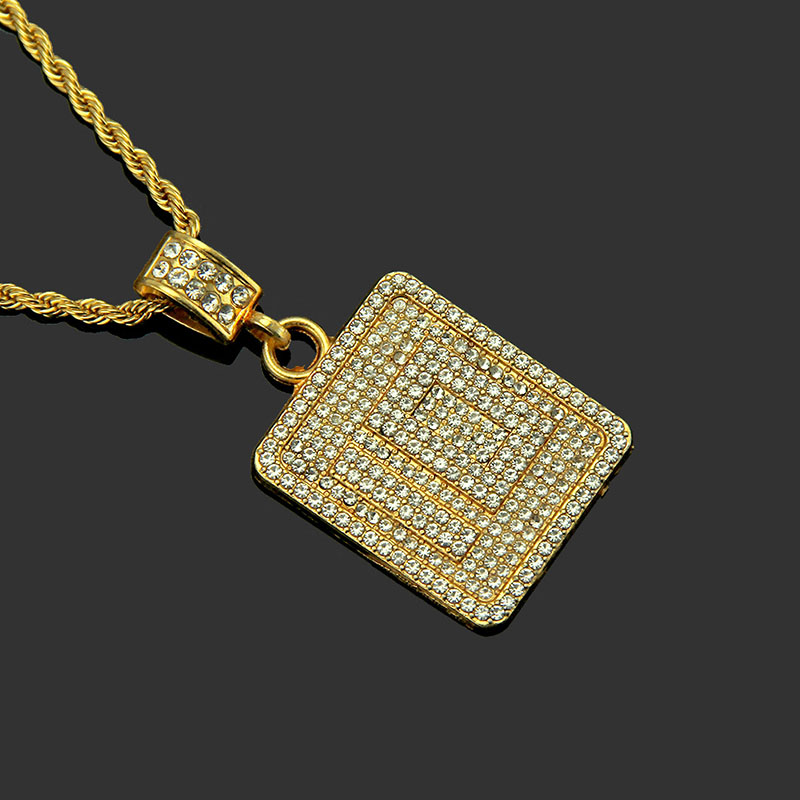 Hip Hop Men's Trendy Diamond Studded Number Pendant Necklace Distributor