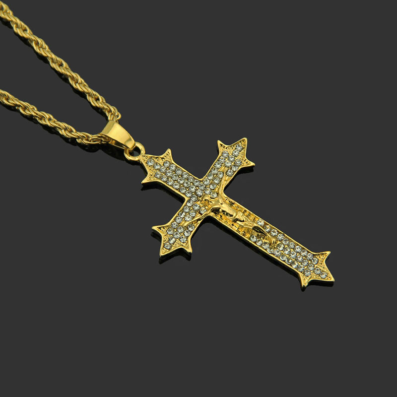 Wholesale Hip Hop With Diamond Cross Pendant Necklace
