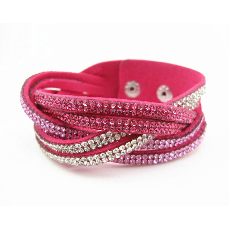 Fashion Braided Bracelet With Korean Velvet Stamping Diamonds Supplier