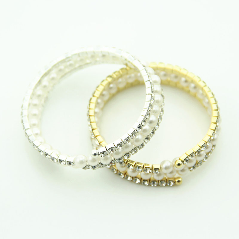 Luxury Pearl Multi-row Fashion Rhinestone Bracelet Supplier