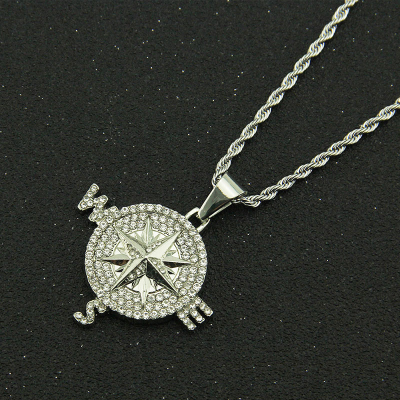 Hip Hop Compass Men's Punk Pendant Necklace Distributor