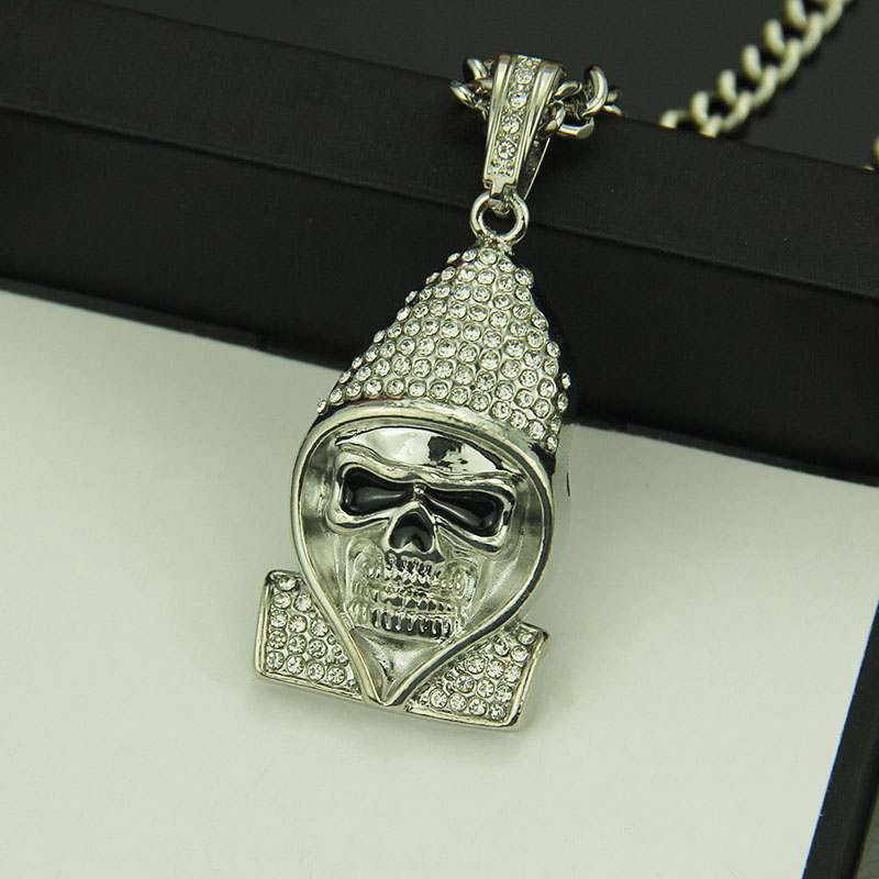 Wholesale Hip Hop Personalised Portrait Pendant Necklace With Exaggerated Diamonds