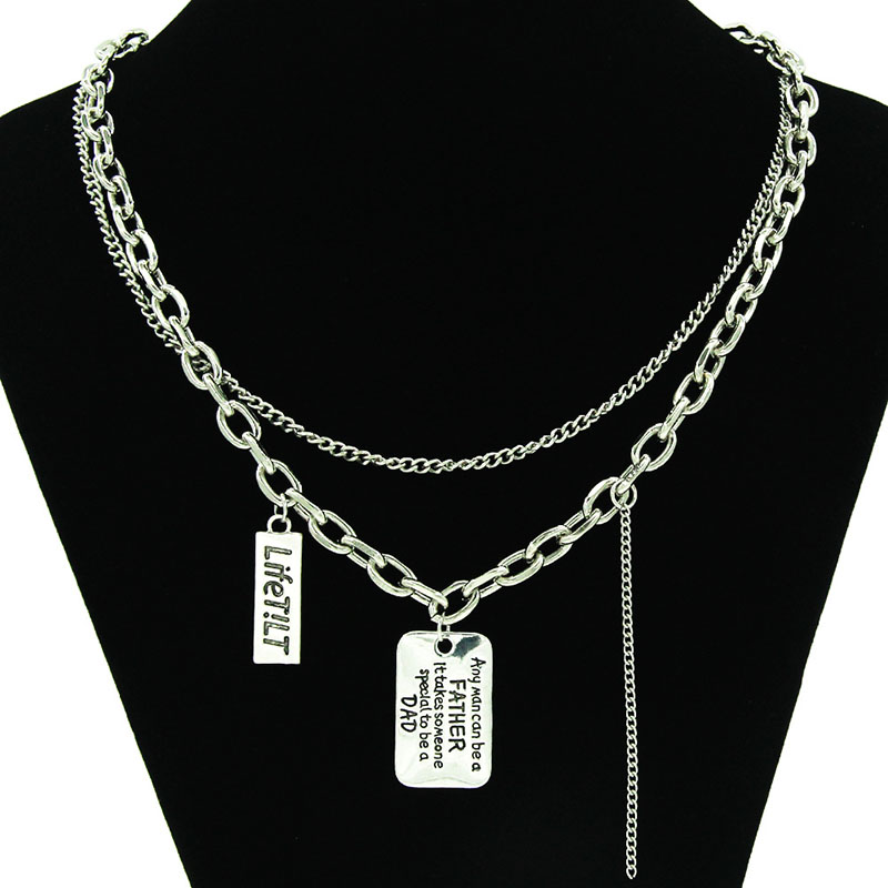 Double Jumper Chain Personalized Tag Punk Collarbone Chain Necklace Manufacturer