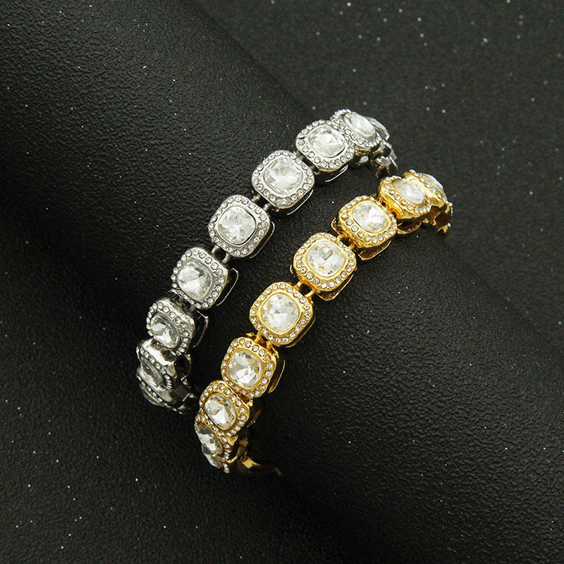 Hip Hop Small Square Diamond Bracelet Supplier