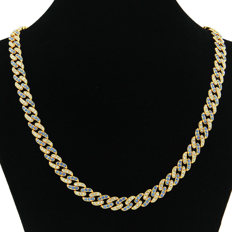 Hip Hop Cuban Chain Necklace Full Diamond Fancy Diamonds 9mm Wide Manufacturer