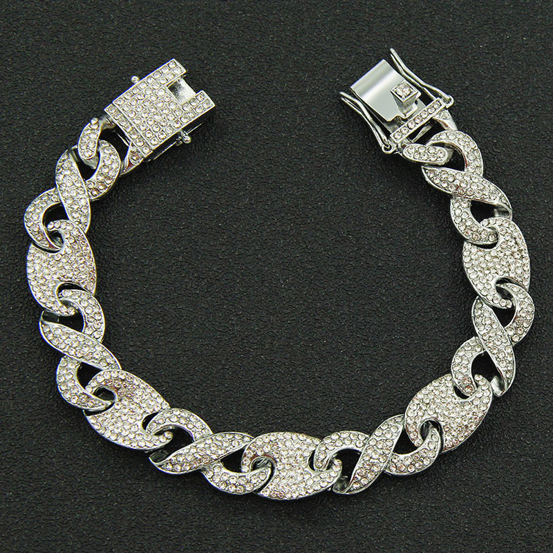 Full Diamond Creative Stitching 8-string Clasp Pig Nose Clasp Bracelet Manufacturer