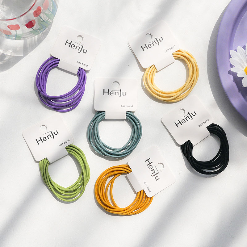 Candy-colored Basic Hair Tie Leather Band Head Rope High Elasticity Hair Rope Fresh And Simple Mori Hair Band Distributor