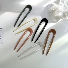 Fashion Simple U-shaped Hairpin Modern Resin Hairpin Versatile Hair Coiling Artifact Distributor