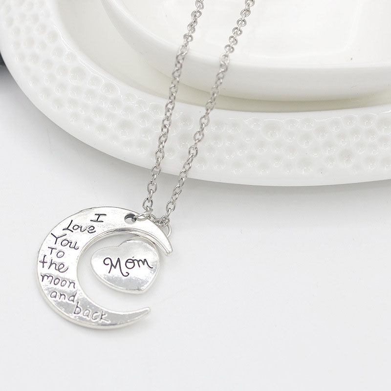 Moon Love Letter Family Necklace Fashion Trendy Jewelry Supplier