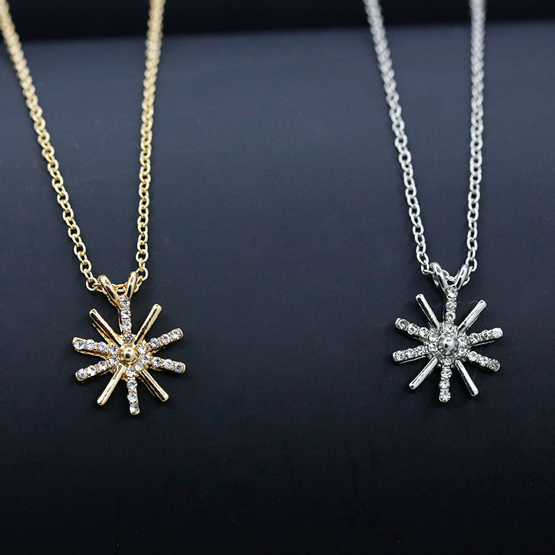 Korean Fashion With Diamonds Sun Flower Necklace  Accessories Supplier