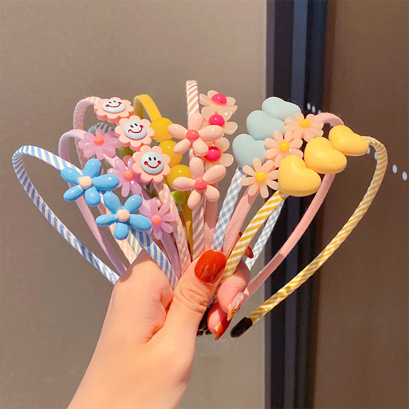 Wholesale Jewelry Children's Candy-colored Hair Bands Summer Simple Love Wash Face Pressed Hair Headband