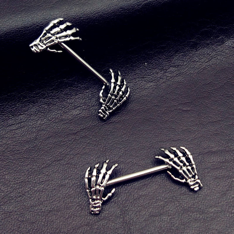 Explosive Skull Palm Breast Ring Ghost Hand Nipple Piercing Punk Wind Body Jewelry Manufacturer