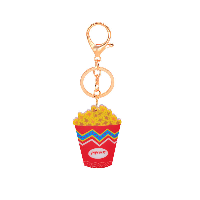 Wholesale Jewelry Cartoon Acrylic Custom Pendant Printing Popcorn Keychain