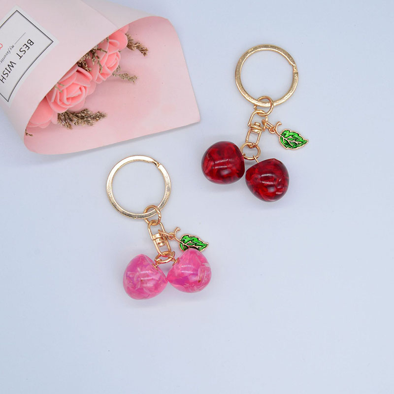 Wholesale Jewelry Cheerios Pendant Sweet Summer Cherry Fruit Keychain